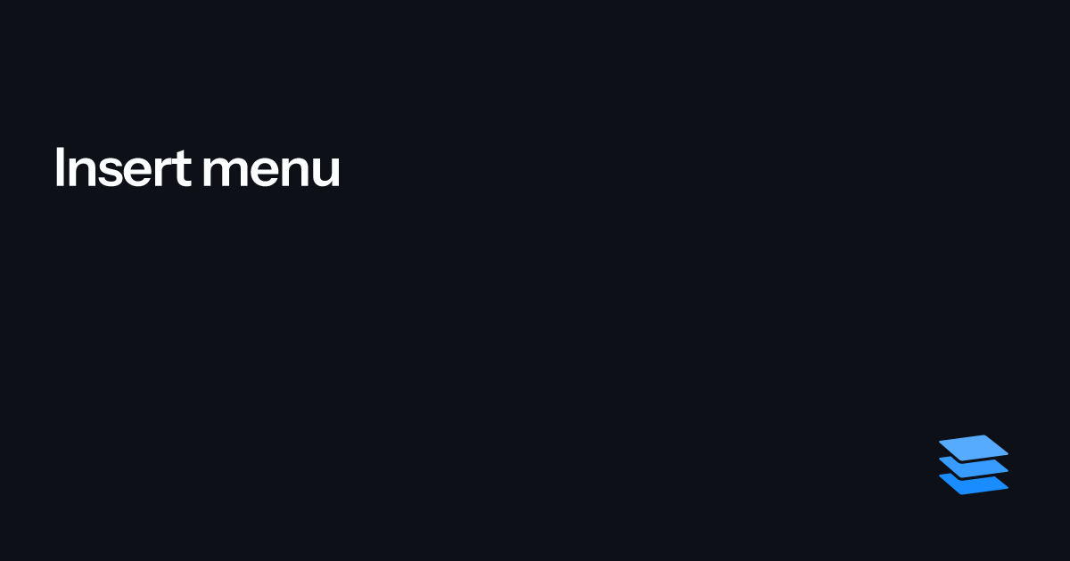 Insert menu – Parcel Documentation